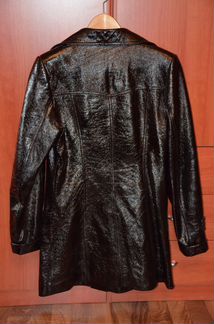 Кожаный пиджак-тренч