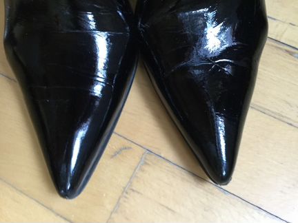 Сапоги демисезонные лаковые