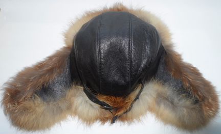 Шапка ушанка 57 58 р. натуральная кожа и мех новая