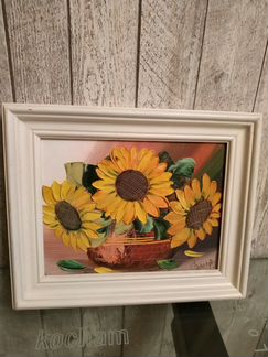 Картина Подсолнухи, масло 20*30